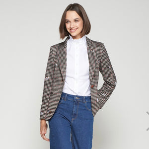 DOG EMBROIDERED HOUNDSTOOTH BLAZER BY VILAGALLO FALL 25