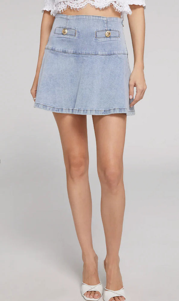 ADELLA DENIM STRETCH SKIRT BY GENERATION LOVE FALL 24