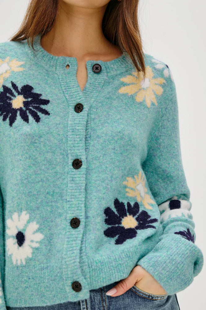 MILLIE CARDIGAN IN HEATHER TEAL BY RAILS FALL 25