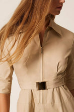 TWIN SET LONG POPLIN DRESS WITH BELT