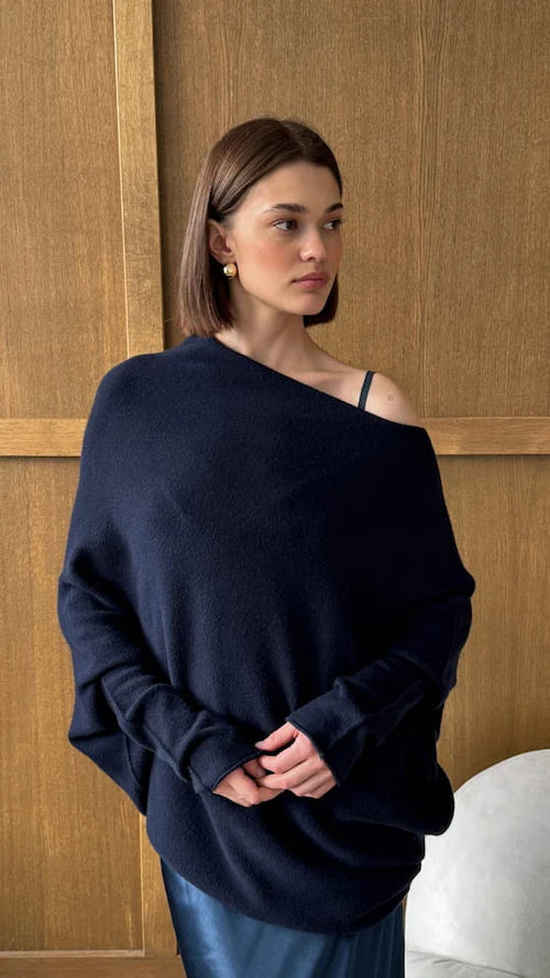 NATALIE ASYMMETRIC SWEATER BY CHARLI FALL 25
