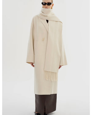 TWILA WOOL SCARF COAT IN WINTER WHITE BY LA MARQUE FALL 25
