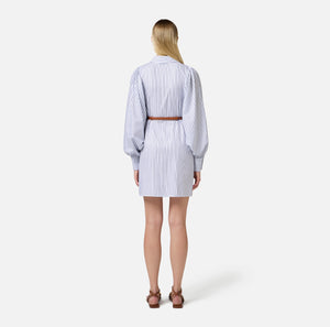 ELISABETTA FRANCHI SPRING25 COTTON POPLIN DRESS WITH BELT
