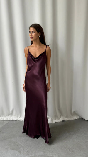 ALEMA SATIN DRESS BY CHARLI FALL 25