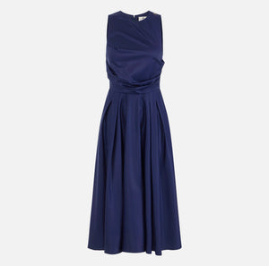ELISABETTA FRANCHI SPRING25 COTTON POPLIN DRESS WITH LOGO DETAILs