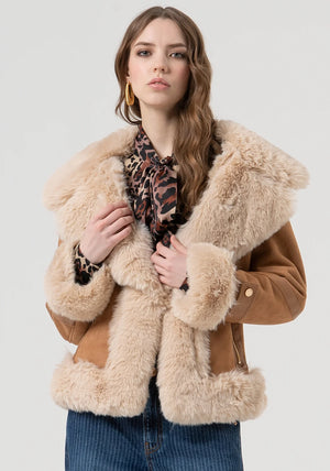BIKER JACKET REGULAR FIT WITH CENTRAL OPENING BY FRACOMINA FALL 25