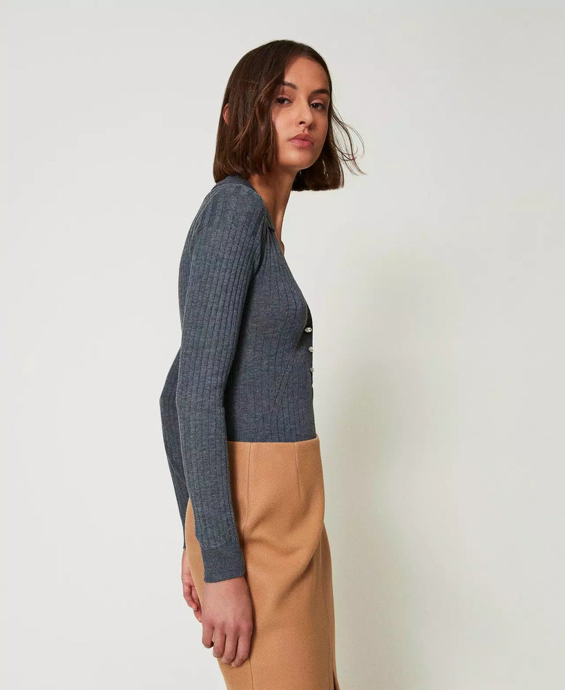 RIBBED JUMPER WITH DIAMOND DETAILS BY TWIN SET FALL 24