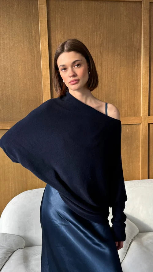 NATALIE ASYMMETRIC SWEATER BY CHARLI FALL 25