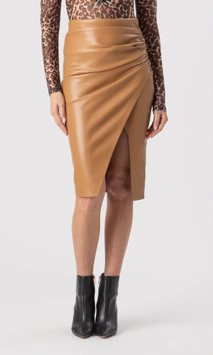 GINA VEGAN LEATHER SKIRT IN LION BY GENERATION LOVE FALL 25