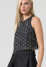 FRACOMINA LONG BROCADE SKIRT WITH EMBELLISHED CRYSTAL BEADING