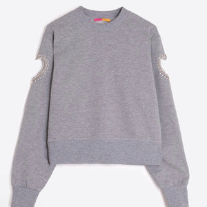 GREY SWEATSHIRT WITH OPEN HEART BY VILAGALLO FALL 25