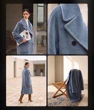 NORMEET ALPACA BLUE MIDI COAT