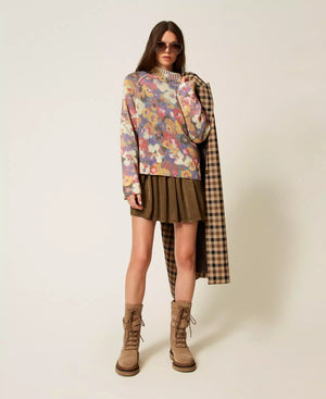 TWIN SET SWEATER WITH FLORAL PRINT FALL 25