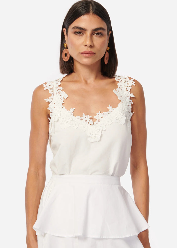 CHELS CAMISOLE IN WHITE BY CAMI NYC SPRING 24