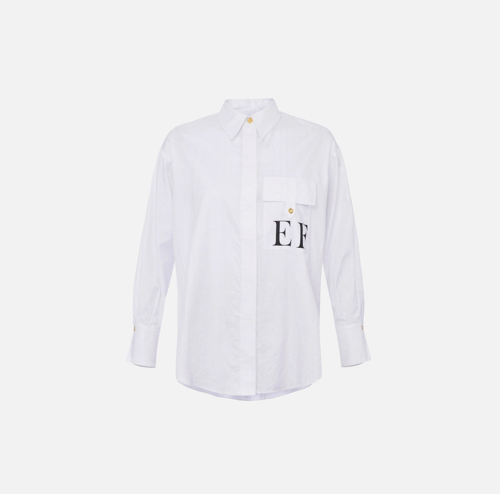 COTTON STRIPED POPLIN SHIRT BY ELISABETTA FRANCHI FALL 25