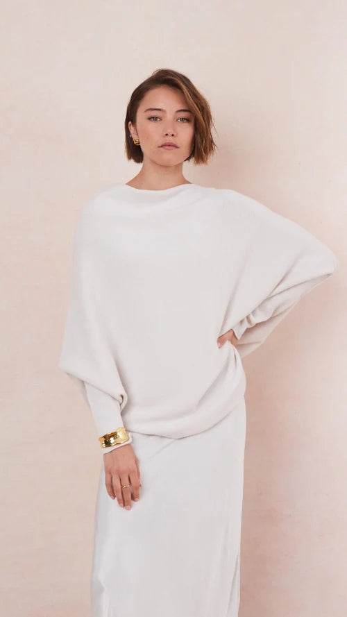 NATALIE ASYMMETRIC SWEATER BY CHARLI FALL 25