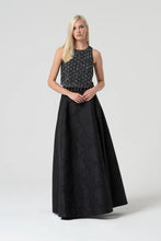 FRACOMINA LONG BROCADE SKIRT WITH EMBELLISHED CRYSTAL BEADING