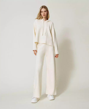 HOODED JUMPER AND PANT SET WITH PEARLS BY TWIN SET FALL 24