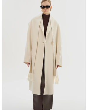 TWILA WOOL SCARF COAT IN WINTER WHITE BY LA MARQUE FALL 25