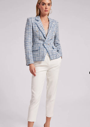 ELIZA TWEED BLAZER IN MIXED BLUE BY GENERATION LOVE FALL 24