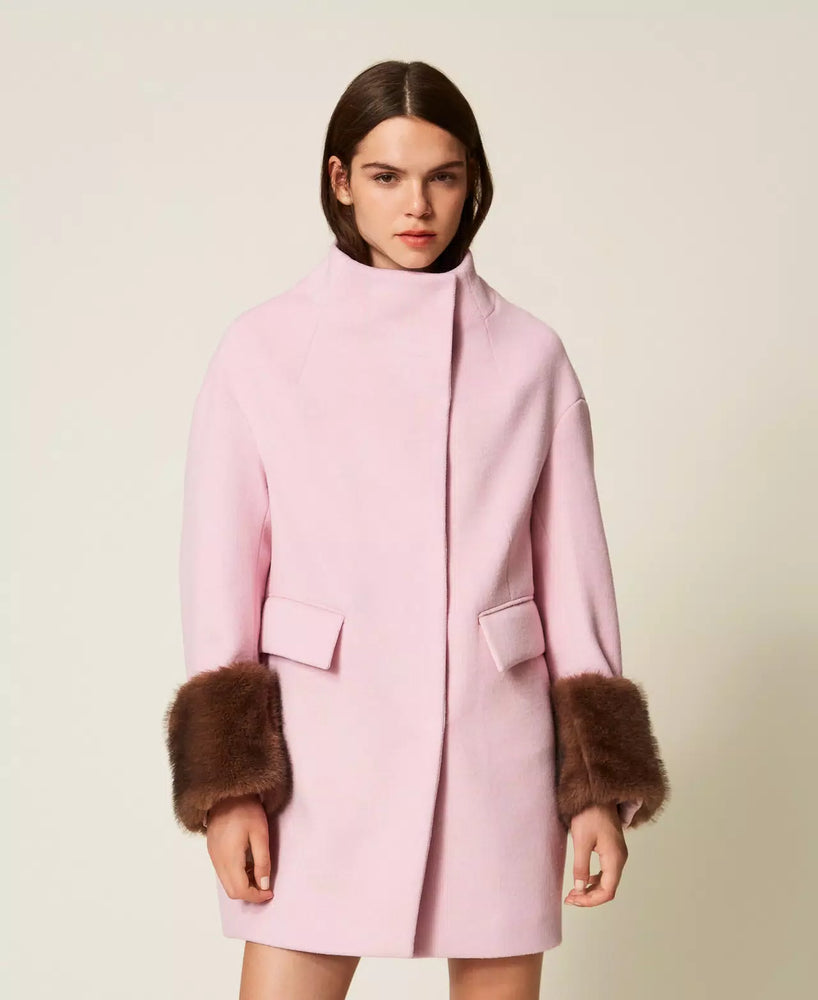 WOOL TWIN SET ACTITUDE COAT WITH FAUX FUR FALL 25