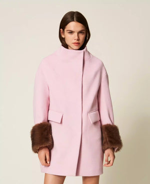 WOOL TWIN SET ACTITUDE COAT WITH FAUX FUR FALL 25