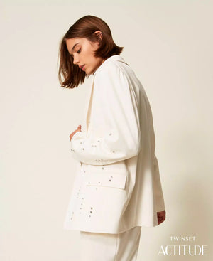 SUIT WITH HAND EMBROIDERED BLAZER BY TWIN SET FALL 25
