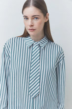 SUNCOO PARIS LAZAR STRIPED SHIRT WITH A TIE DETAIL