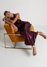 FRACOMINA LONG SLEEVELESS DRESS WITH SEQUINS