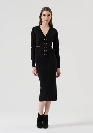 CARDIGAN /SKIRT SET REGULAR FIT DOUBLE BREASTED/SLIM SKIRT BY FRACOMINA FALL 25