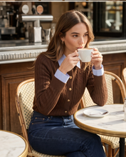 SUNCOO PARIS GASTI TWO TONECABLE KNIT CARDIGAN
