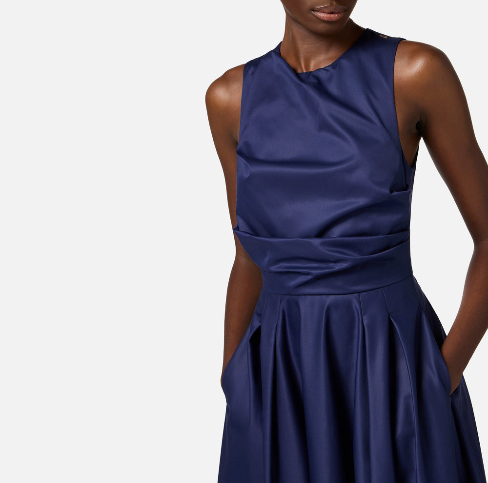 ELISABETTA FRANCHI SPRING25 COTTON POPLIN DRESS WITH LOGO DETAILs