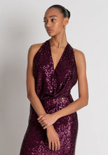 FRACOMINA LONG SLEEVELESS DRESS WITH SEQUINS