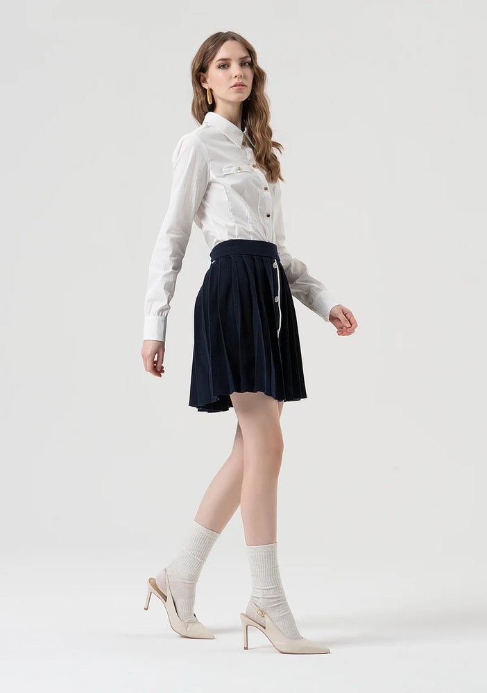 MINI KNITTED SKIRT FLARED WITH PLISSÈ EFFECT BY FRACOMINA FALL 25
