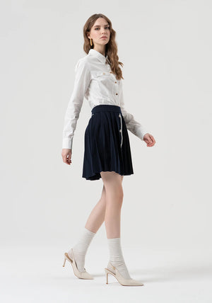MINI KNITTED SKIRT FLARED WITH PLISSÈ EFFECT BY FRACOMINA FALL 25