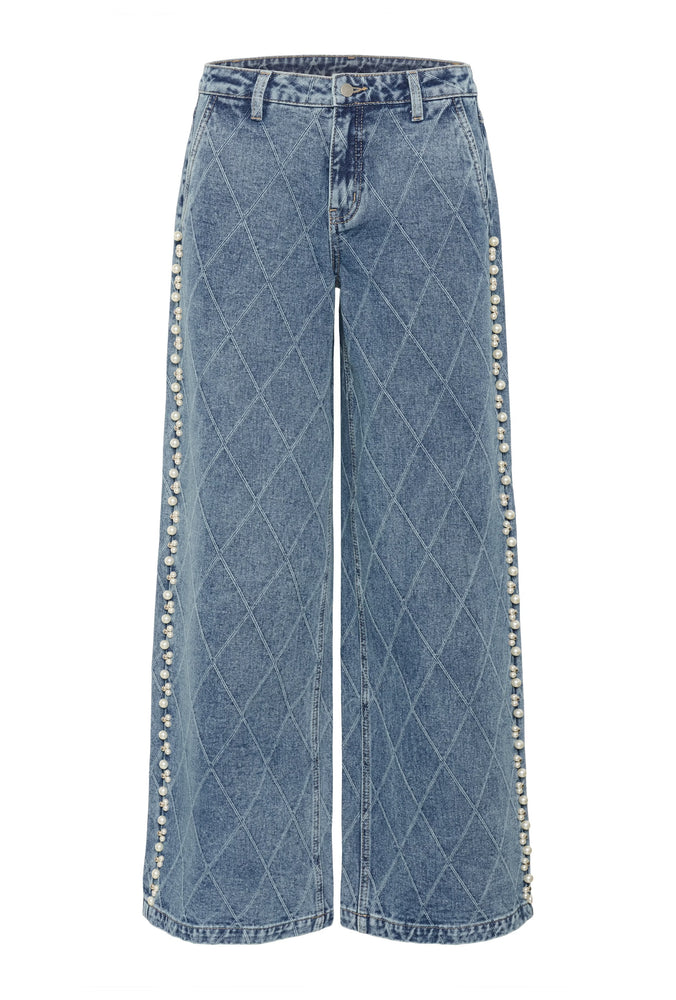 CUALYS JEANS WITH PEARLS FALL 25