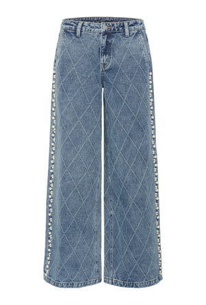 CUALYS JEANS WITH PEARLS FALL 25