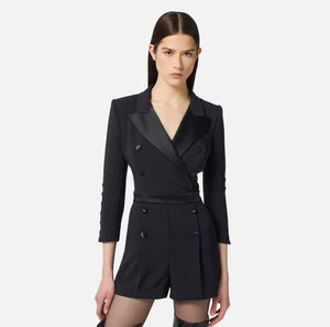 JUMPSUIT IN LIGHTWEIGHT CREPE WITH TUXEDO DETAILS