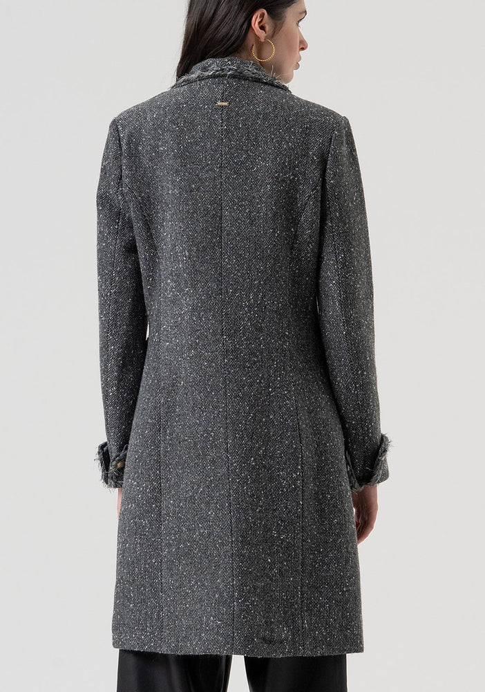 LONG COAT SLIM FIT MADE IN TWEED BY FRACOMINA FALL 25