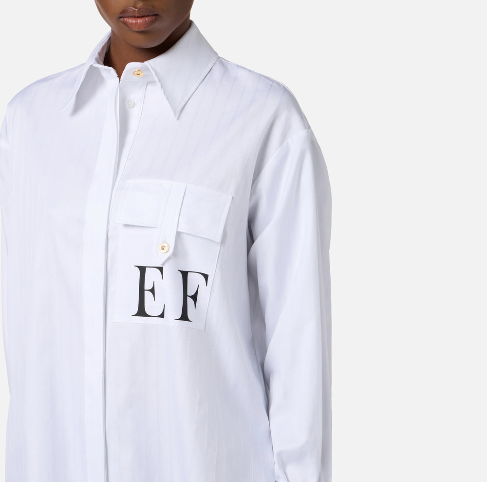 COTTON STRIPED POPLIN SHIRT BY ELISABETTA FRANCHI FALL 25