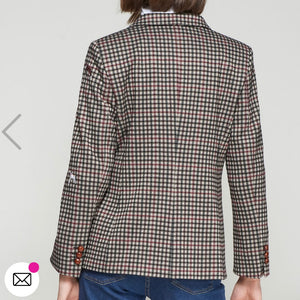 DOG EMBROIDERED HOUNDSTOOTH BLAZER BY VILAGALLO FALL 25