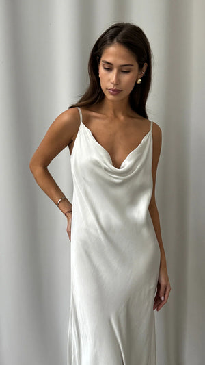 ALEMA SATIN DRESS BY CHARLI FALL 25