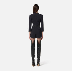 JUMPSUIT IN LIGHTWEIGHT CREPE WITH TUXEDO DETAILS