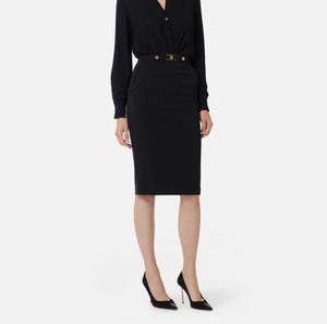 SKIRT WITH CREPE FABRIC WITH JEWEL LOGO BY ELISABETTA FRANCHI FALL 25