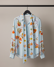 HERZENS TIE FRONT BLOUSE IN BLUE