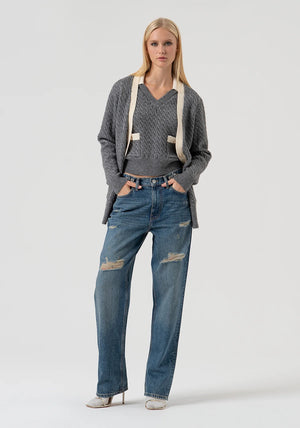 KNITTED GILET REGULAR FIT WITH PLAITS BY FRACOMINA FALL 25