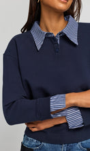 GENERATION LOVE HALLIE POPLIN SHIRT COMBO SWEATSHIRT
