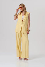 FRACOMINA GILET OVER FIT BLAZER AND FLARE PALAZZO PANT SET