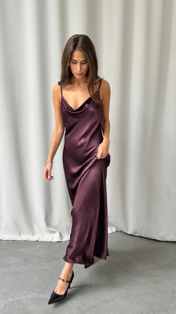 ALEMA SATIN DRESS BY CHARLI FALL 25