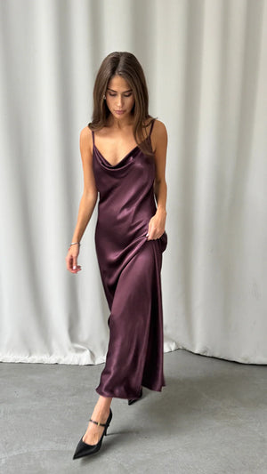 ALEMA SATIN DRESS BY CHARLI FALL 25